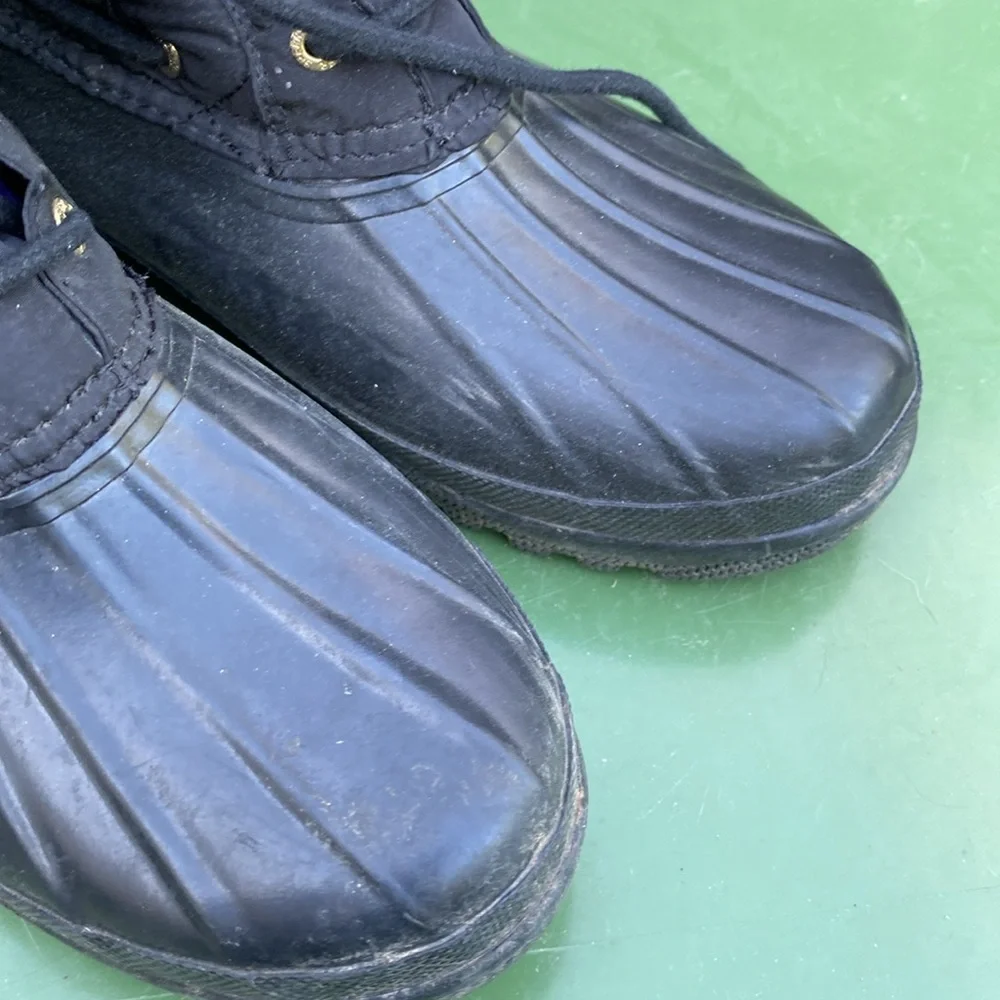 Sperry Top-Sider Saltwater Black‎ Quilted Waterproof Duck Boots 9289067 Womens 9